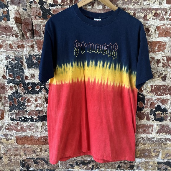 Harley-Davidson Other - Sturgis T-Shirt Mens Large Tie Dye Flames South Dakota Short Sleeve Bike Biker